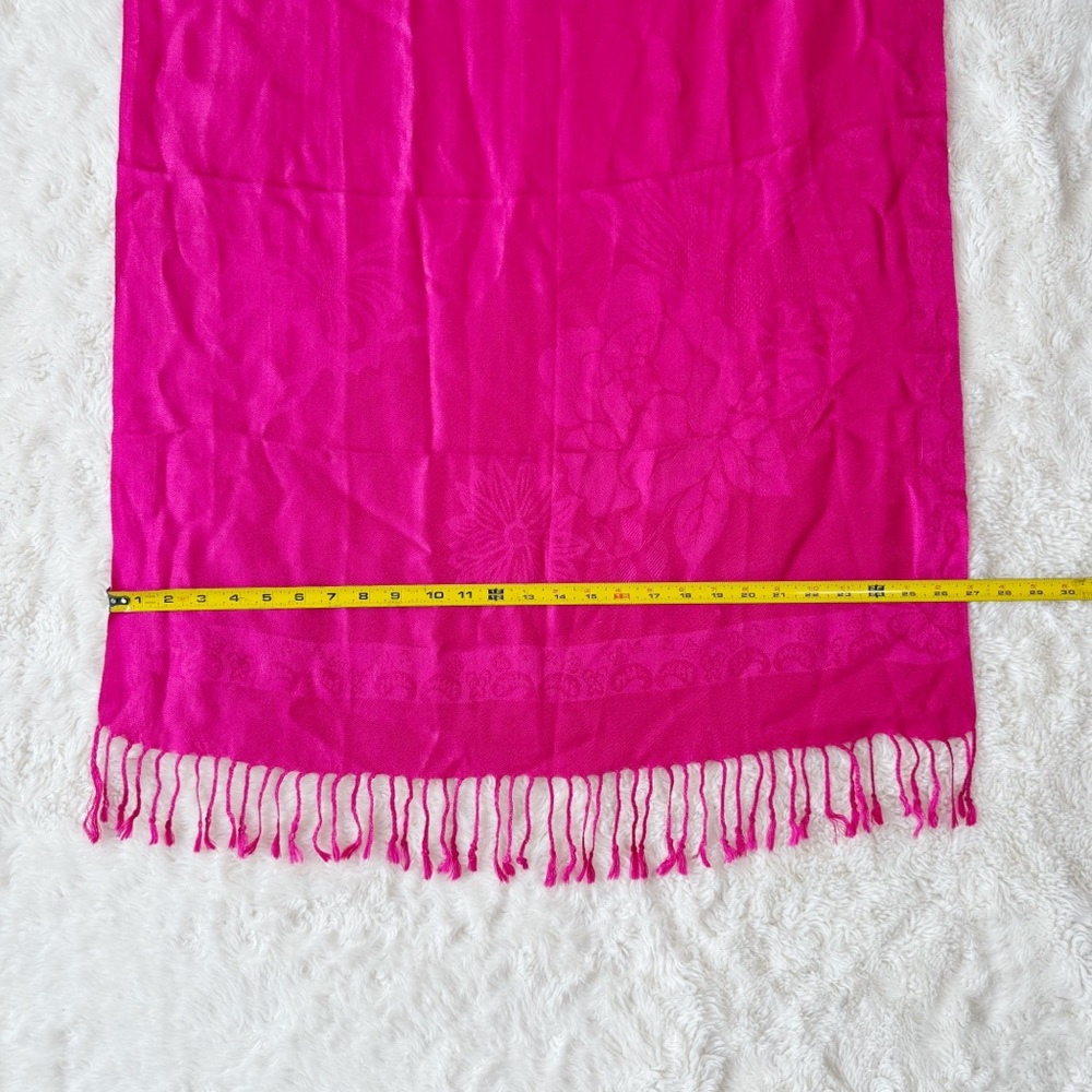 Pashmina Woman Pink Pashmina & Silk Bled Scarf Classic Luxury Feminine Luxury - Picture 4 of 5